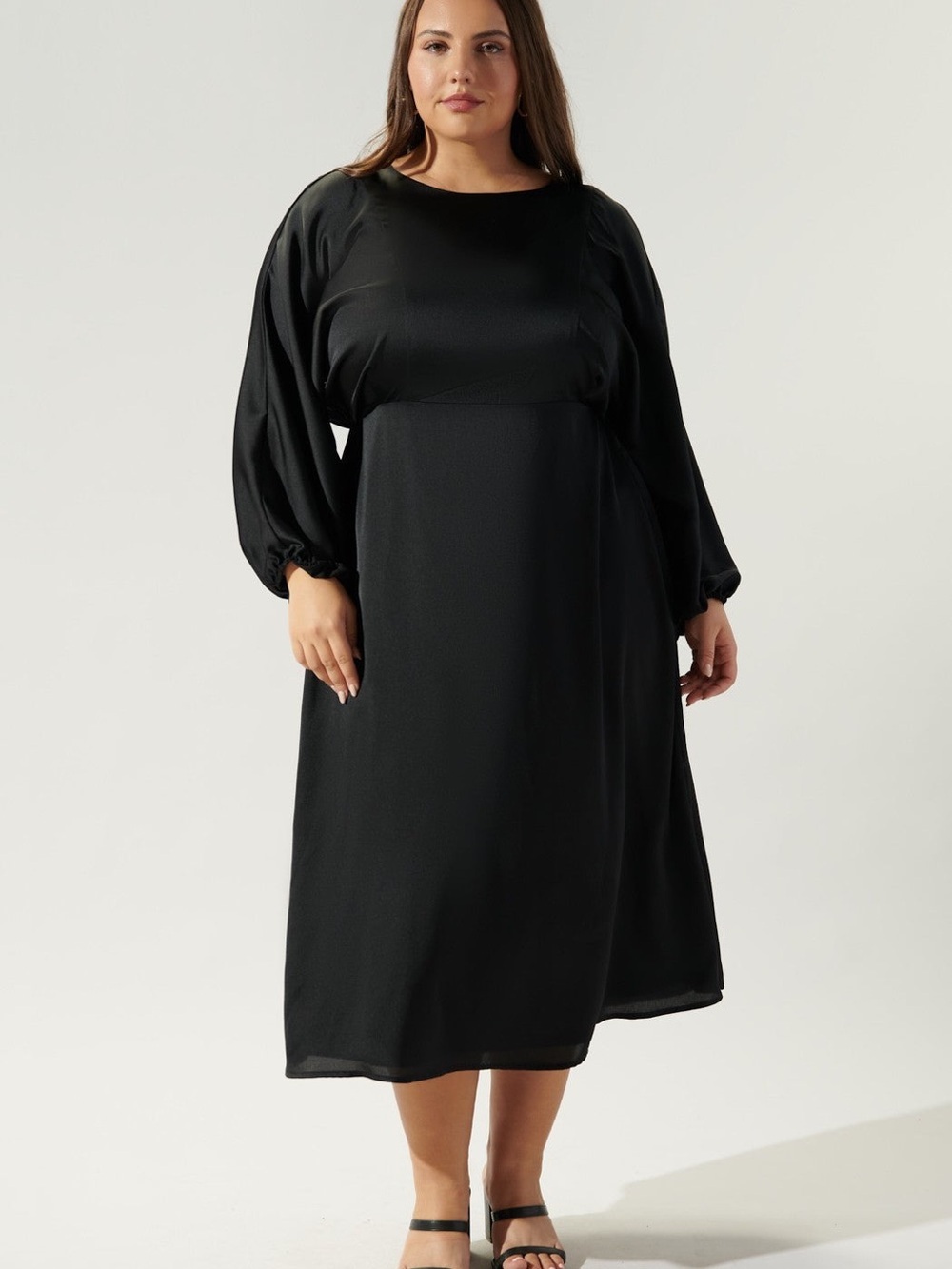 SUGAR LIPS/ Chateau Satin Dolman Sleeve Midi Dress Curve / 2x / NWT
